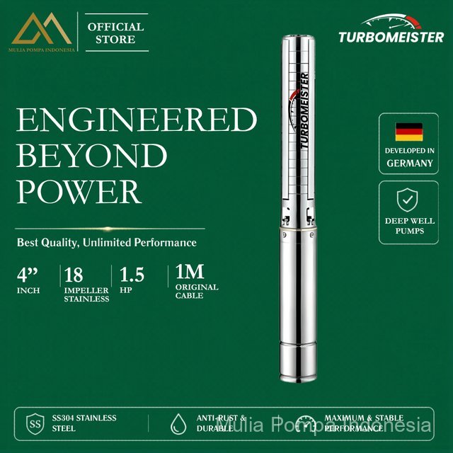 Pompa Satelit Turbomeister 4 Inch 1.5 HP - Pompa Submersible / Sibel