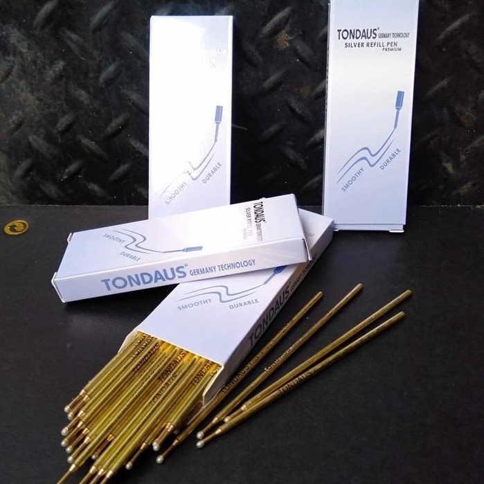 "New" Tondaus Silver Pen Tondaus Pen Pola Bahan Kulit Oscar Spon Kain Isi 50 Harga Satuan atau Per