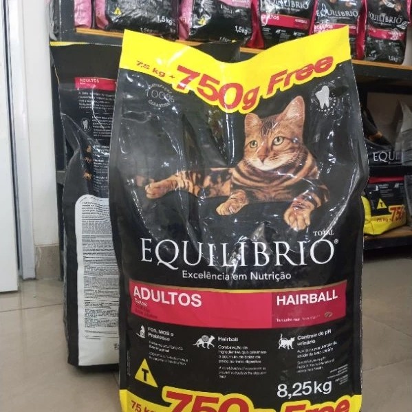 Makanan Kucing Equilibrio Adult Hairball 7,5 KG Free 750 Gram / Dry Cat Food Makanan Kucing Dewasa I