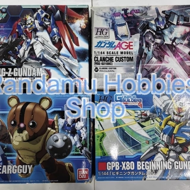 HG Beginning Gundam, Lightning Z, Clanche Custom, & Bearguy [Bandai] - ( TAG : Barbataurus Amazing S