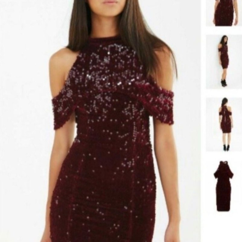 DRESS MAROON MEWAH GOWN NEW TAG LAVISH ALICE BRAND INGGRIS PROM NIGHT TUNANGAN KONDANGAN NIKAHAN ACA