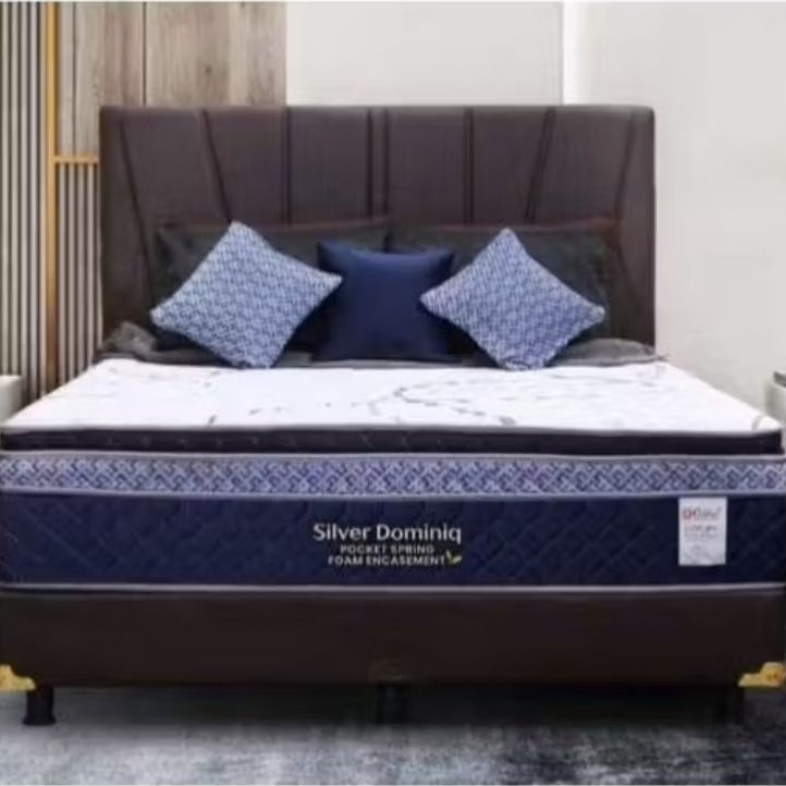 Set Springbed Central Full Set Silver Dominiq Pocket - SURABAYA / SIDOARJO