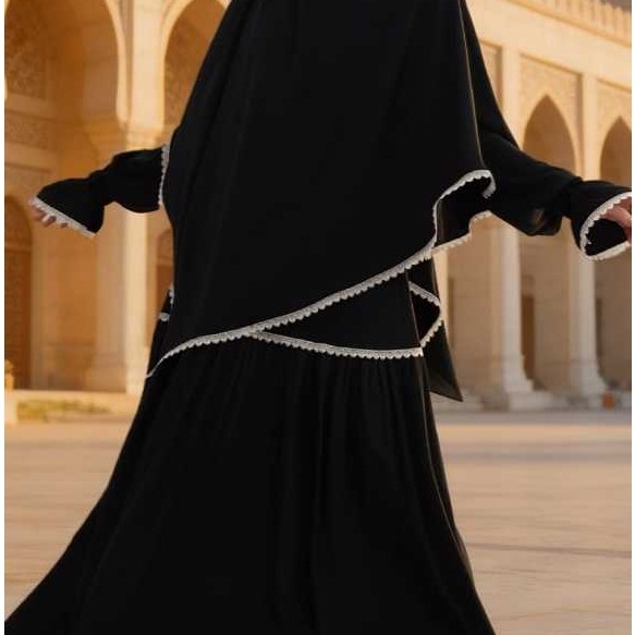 MANDJHA Salvina Black Dress Hijab By IVAN GUNAWAN - Busana Muslim Modest ORIGINAL