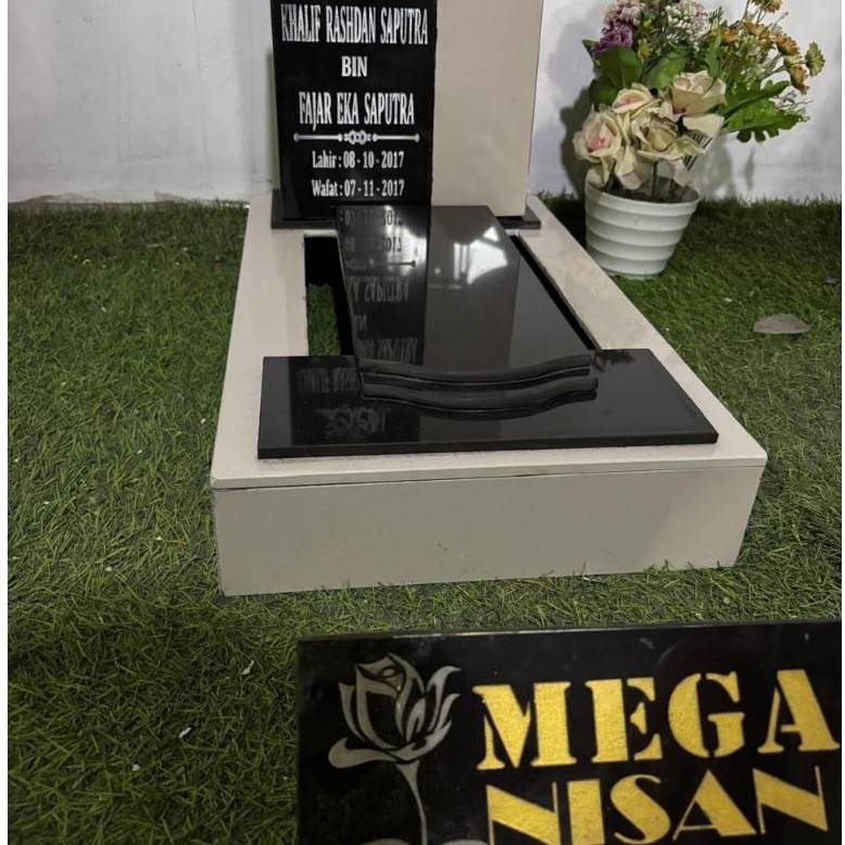 FULL MAKAM BAYI MINIMALIS MODERN 50X30 BATU NISAN BAYI 1 TRAF/KIJING FULL BAYI/KUBURAN BAYI+PACKING 