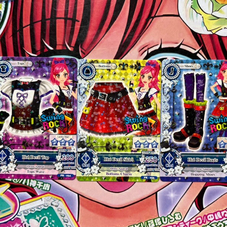 Kartu Aikatsu Seira Otoshiro Swing Rock Hot Devil Coord Tournament Card Cool Season 2 Tops Bottoms S