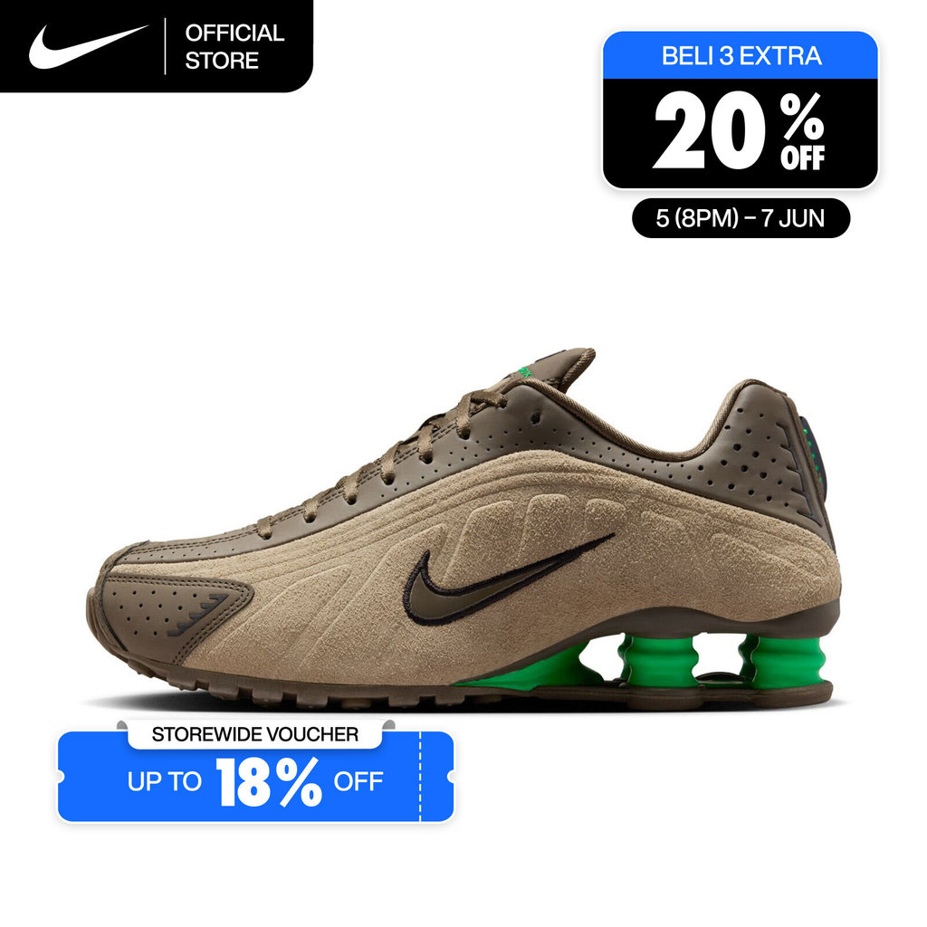 Nike Women's Shox R4 Shoes - Olive Khaki [HQ7739-200]