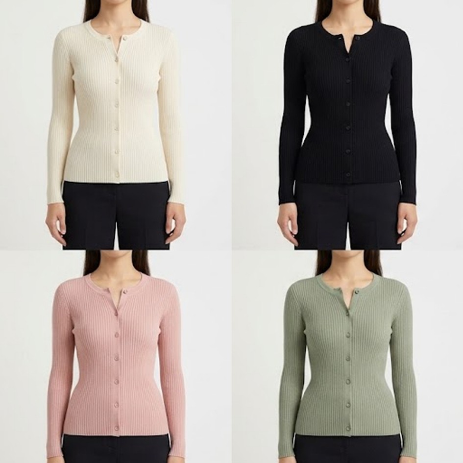 Lookbee Contour Fit Knit Cardigan Top
