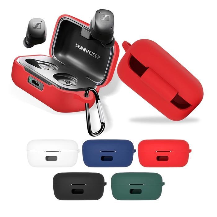 Case Casing Silicone Protective Sennheiser Momentum 3 Tws + Carabiner - Hitam