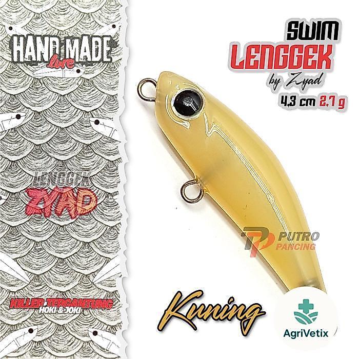 Lure Swim LENGGEK by Zyad Swimmer Sinking Bahan Lem Tembak Lem Bakar - Kuning