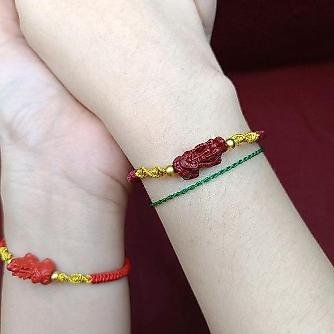 Ready Pixiu Bracelet Kombinasi Gold Tali Simpul Anti Karat Tahan Air Gelang Tangan Pixiu PX9 CinGang