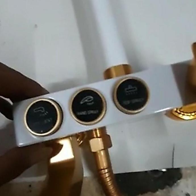 SHOWER PANAS DINGIN SET PUTIH GOLD/SHOWER TIANG MIXER KAMAR MANDI