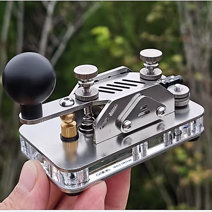 Manual CW Morse Key Telegraph Key Keyer For HF Radio Users Stainless Steel Aluminum Alloy