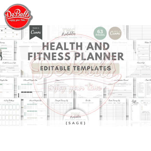 Health & Fitness Planner Canva Templates