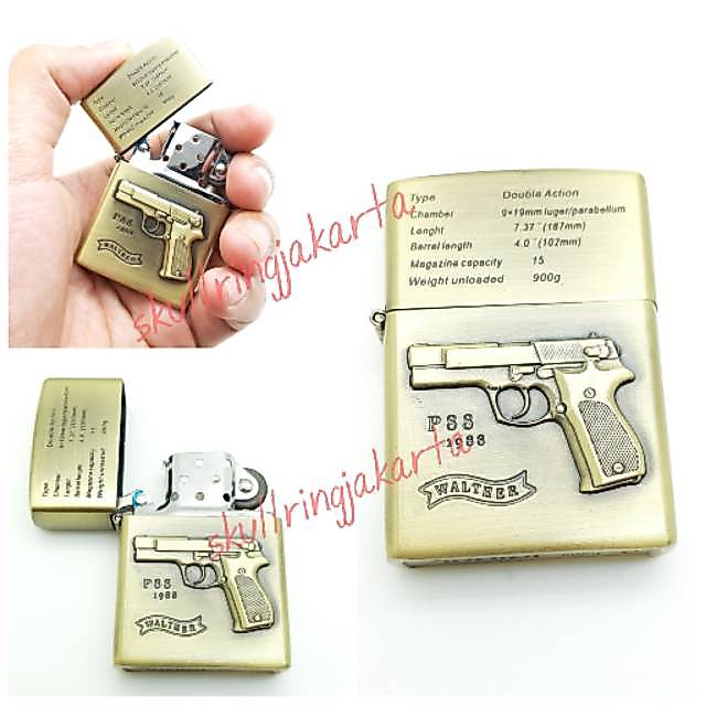 Korek zippo walteer gambar pistol