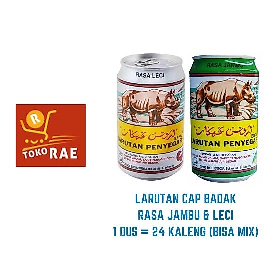 Larutan Penyegar Cap Badak 1 Dus rasa Jambu & Leci (bisa mix)