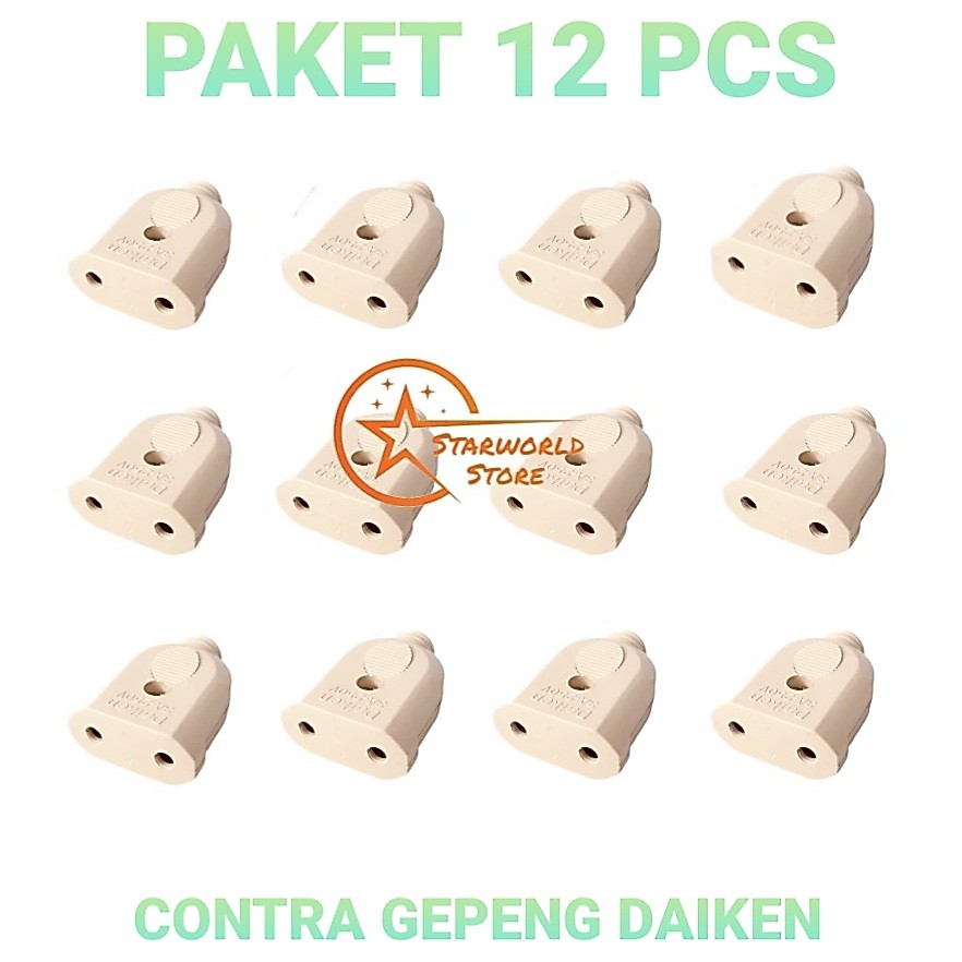 PAKET Hemat 12 Pcs DAIKEN Contra Steker Gepeng / Steker Contra Mini Female DK-883