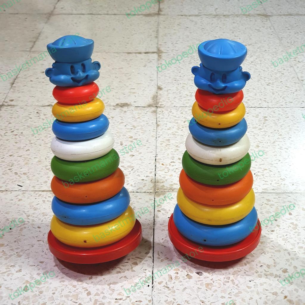 mainan anak bayi donut tower menara donat vintage jadul baby toys