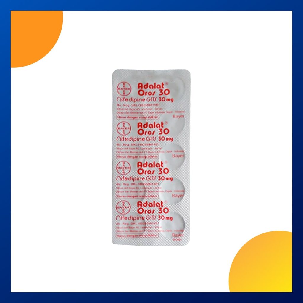 ADALAT OROS 30 MG 1 BLISTER @ 10 TABLET PELEPASAN LAMBAT