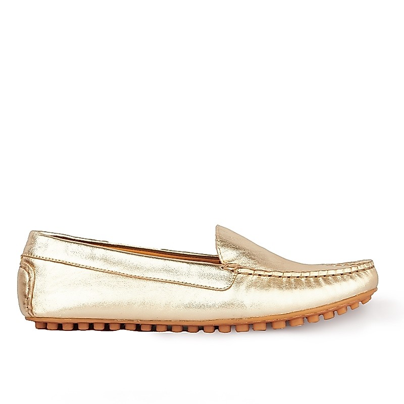 Sepatu Casual Wanita Loafer Moccasin Gino Mariani Evelyn Gold