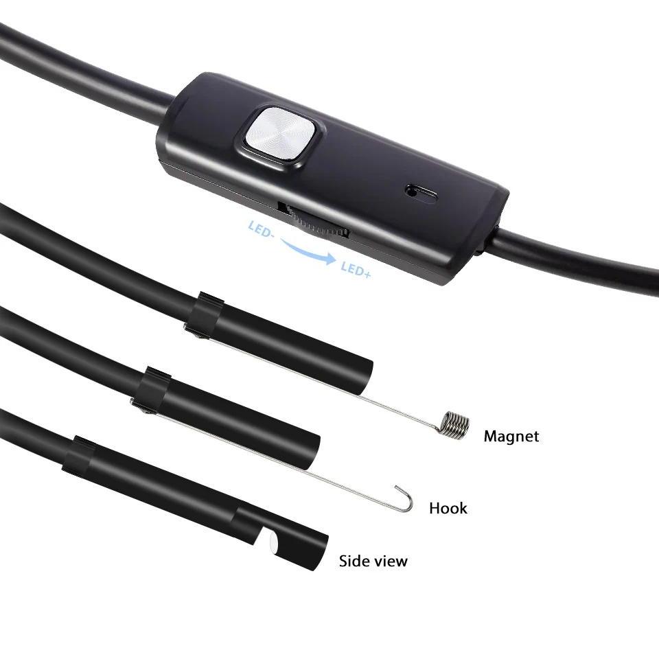 FUERS Android Endoscope Camera 3 IN1 Micro USB Type C  Borescope Mini Camera Waterproof LED Car pect