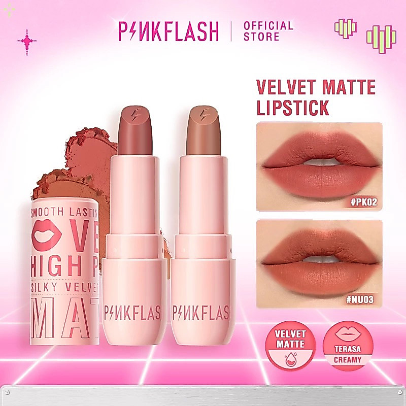 Pinkflash Silky Velvet Lipstick/pinkflash lipstik