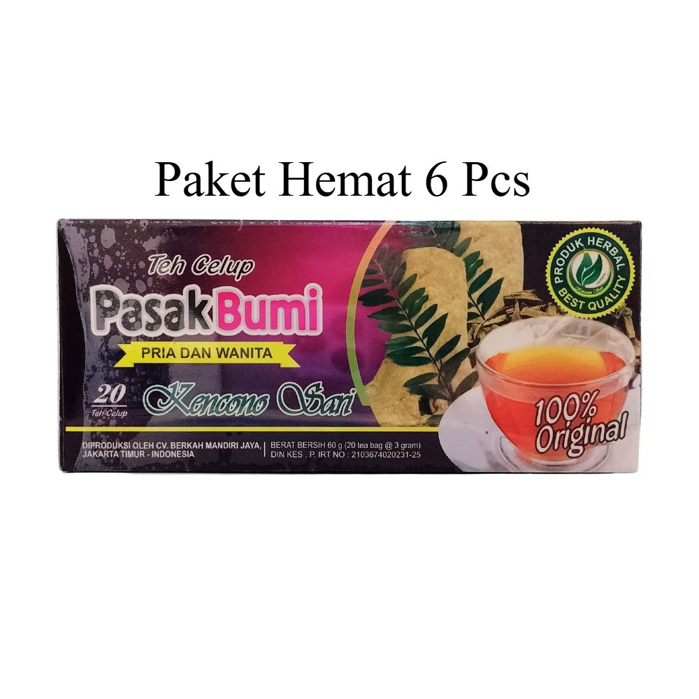 Paket 6 Pcs Teh Pasak Bumi Kencono Sari Original Kesehatan Pria dan Wanita sudah BPOM