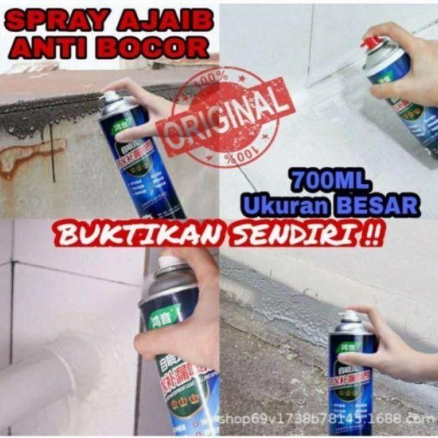 Mega Sale~ Solusi Atap Bocor  Spray Anti Bocor Tahan Air Semprotan Cat Anti Bocor Waterproof - 700ml