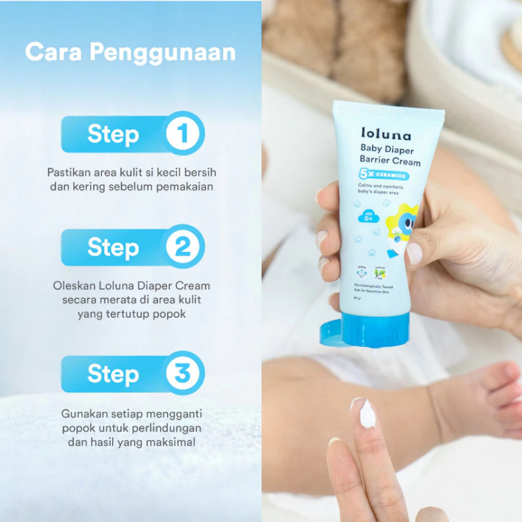 LOLUNA Diaper Cream 40ml | 5.5% Zinc Oxide & 5x Ceramide