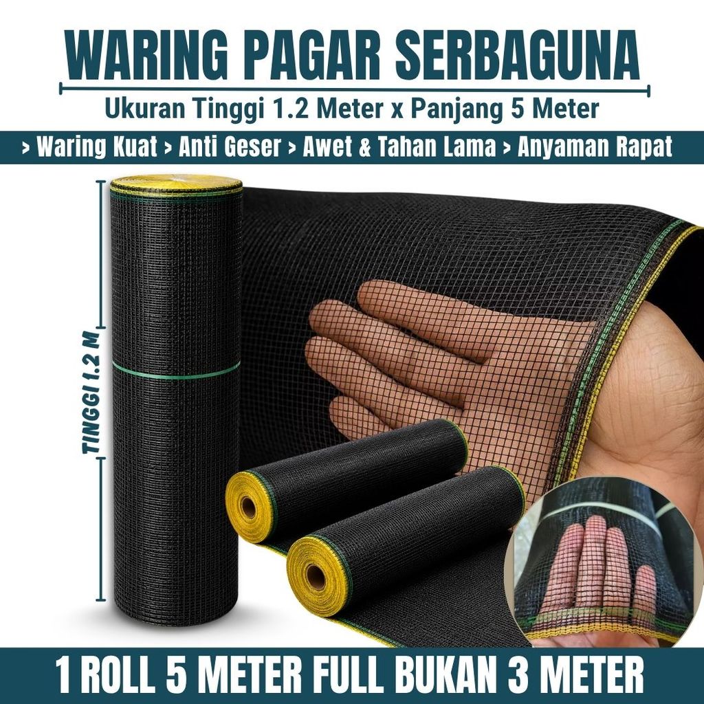 Waring Pagar Ayam Murah Ukuran Panjang 5 Meter x Tinggi 1,2 Meter / Jaring Waring Panjang 5 Meter Re