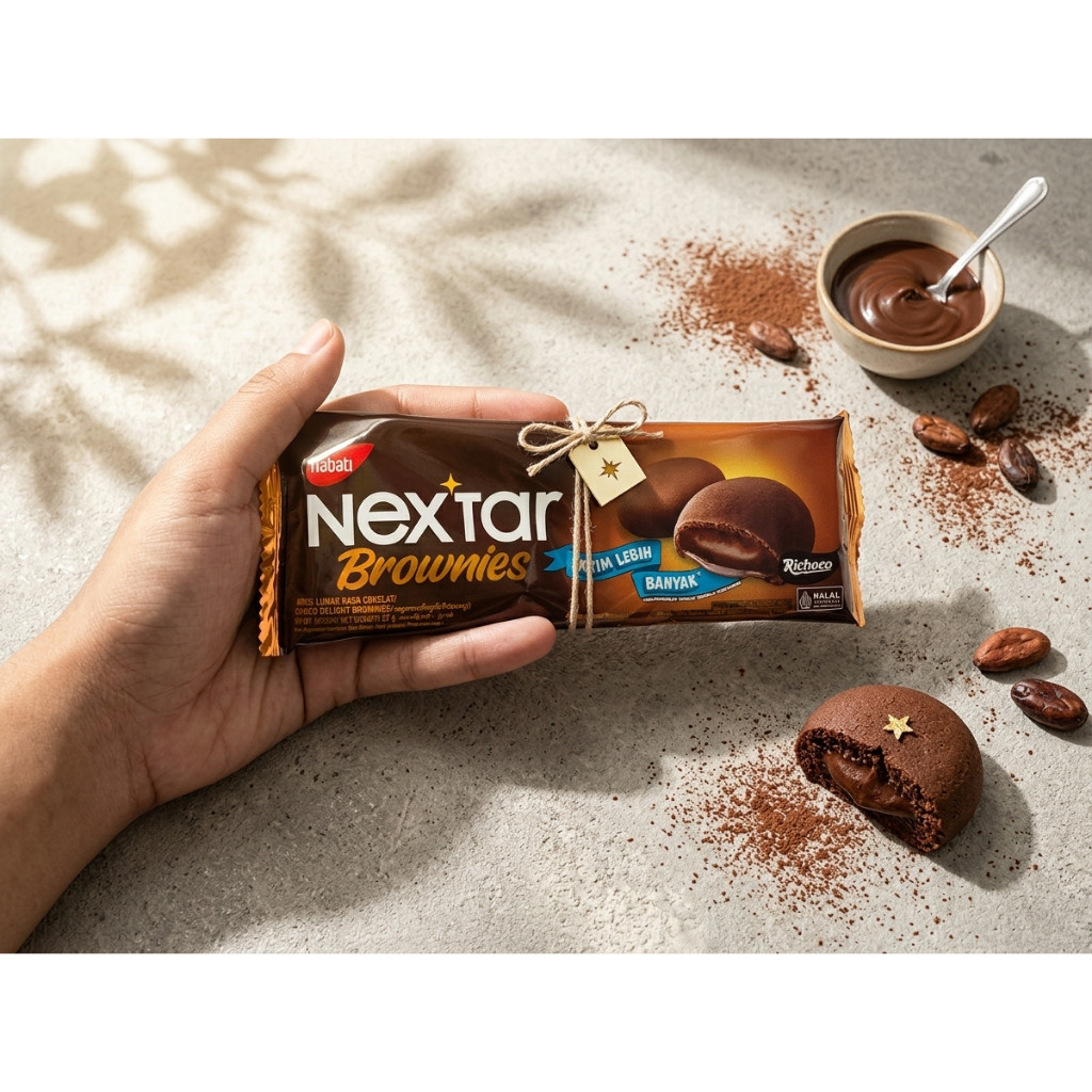 Nabati Nextar Lembut coklat 27 gram Biskuit kue 2000an Nastar Cookies Krimero star Brownies Strawber