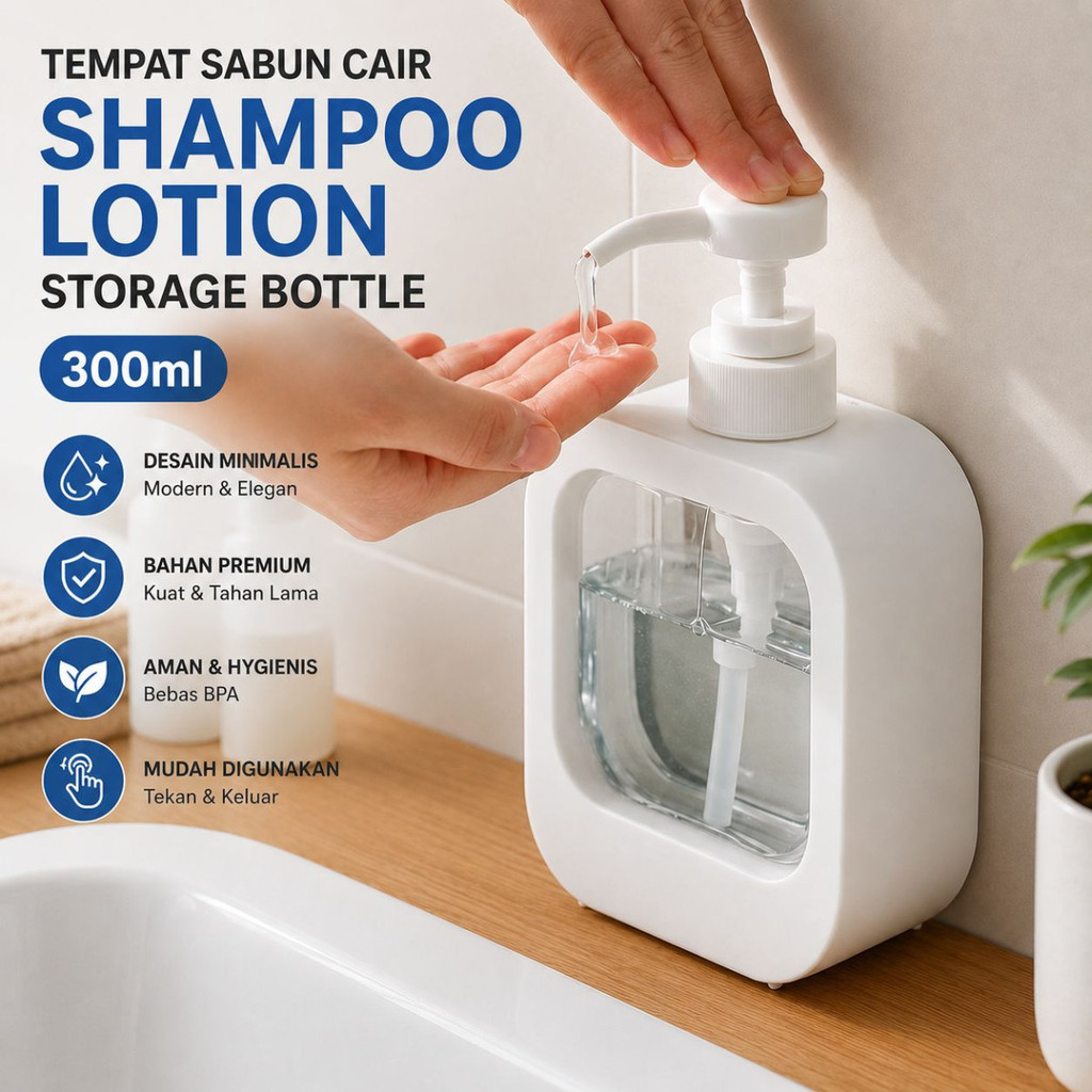 Tempat Sabun Cair Shampoo Lotion Storage Bottle 300ml - HK-30