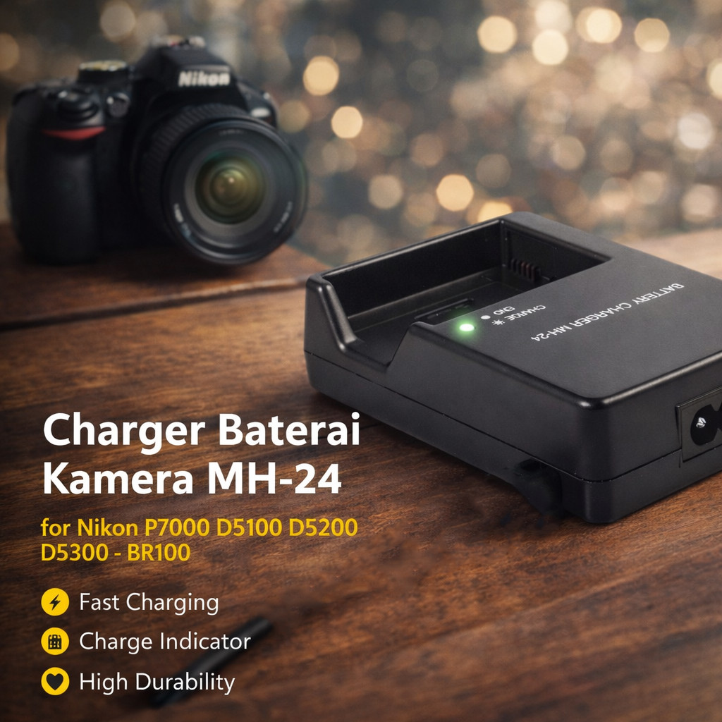 tashop4-TERBARU!!! Charger Baterai Kamera MH-24 for Nikon P7000 D5100 D5200 D5300 - BR100