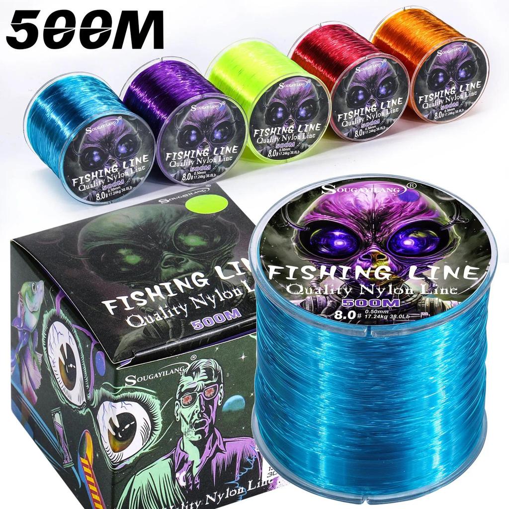 Sougayilang Nylon Fishing Line Strong Tensile and Wear-resistant Fishing Line 500m Capacity Freshwat
