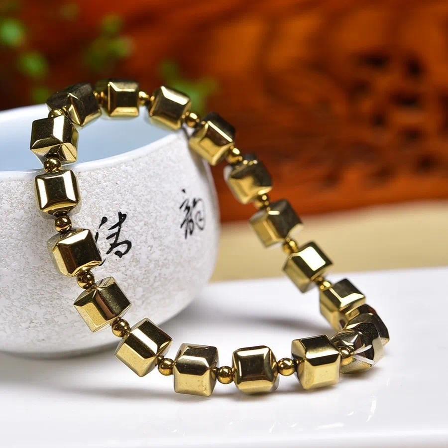 pyrite bracelet Pyrite square pond bracelet