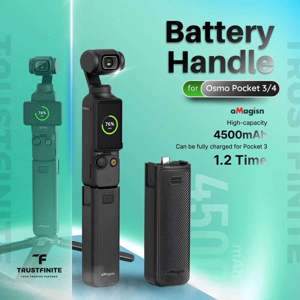 aMagisn Battery Handle DJI Osmo Pocket 3 / DJI Osmo Pocket 4 Powerbank DJI Pocket 3 / Pocket 4