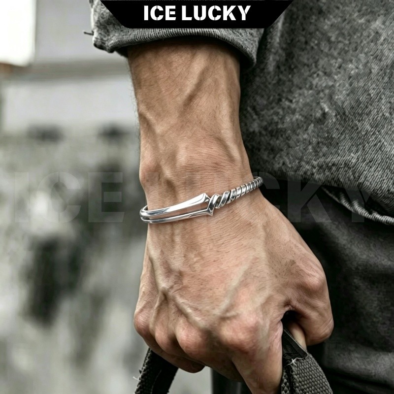 1268 Gelang pria perak Thailand asli, gelang anti karat