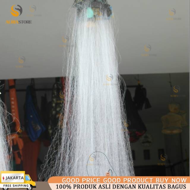 Jaring Ikan Siap Pakai 3 Lapis Tinggi 1m Panjang 20m Jaring Ikan Murah Jaring Ikan Bentang Jaring Ka