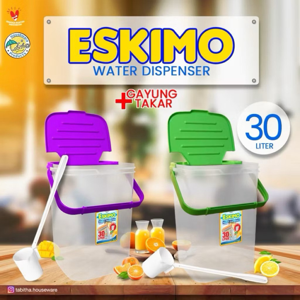 Tempat es buah 30L free gayung plastik/ dispenser es buah 30L plastik homefurnishlampung