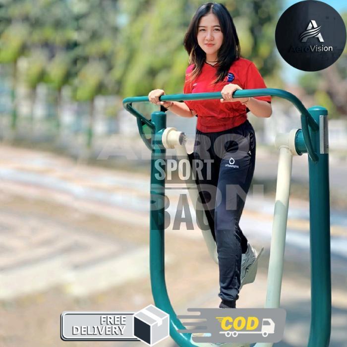 Celana Joger - Jogger Pants Sport Pria & Wanita Logo Bordir Ortus Putih - -, -