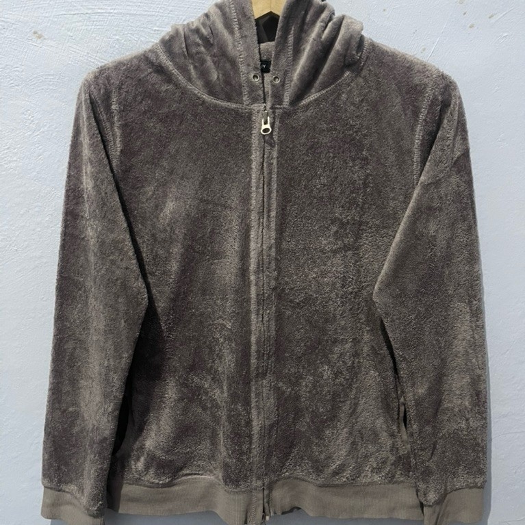 Hoodie Zipper Sherpa Cewek Heather Second