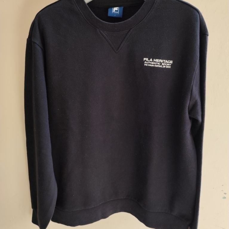 crewneck fila heritage black