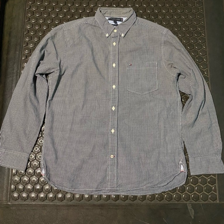 KEMEJA LENGAN PANJANG LUXURY TOMMY HILFIGER NAVY TARTAN MEWAH BRANDED