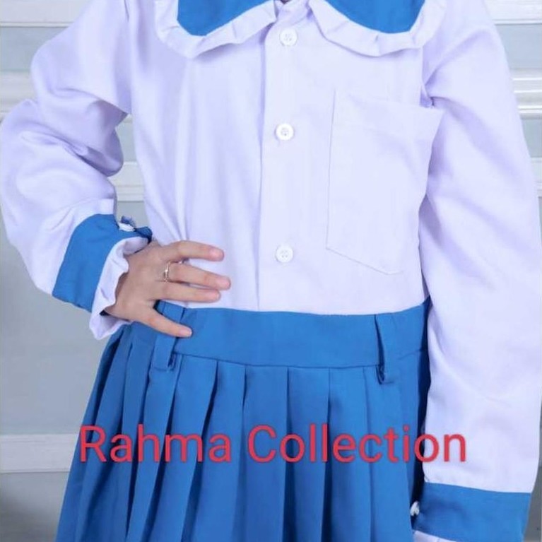 Free Ongkir Seragam Sekolah Biru Benhur Gamis Set Hijab