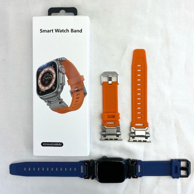 NEW STRAP IWATCH LUXURY SILICONE RUBBER TITANIUM COMPATIBLE IWATCH SE 12345678910 SE 2 ULTRA