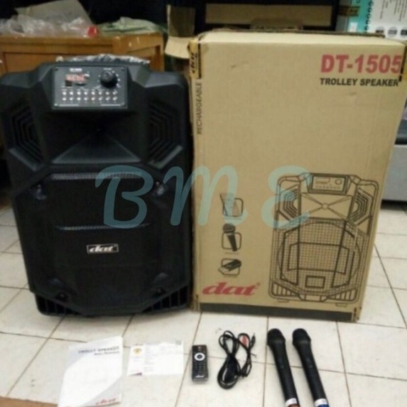 Speaker Portable Wireless 15 inch DAT DT 1505 Bluetooth Karaoke