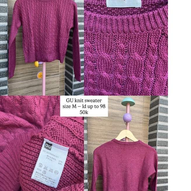 GU knit sweater magenta