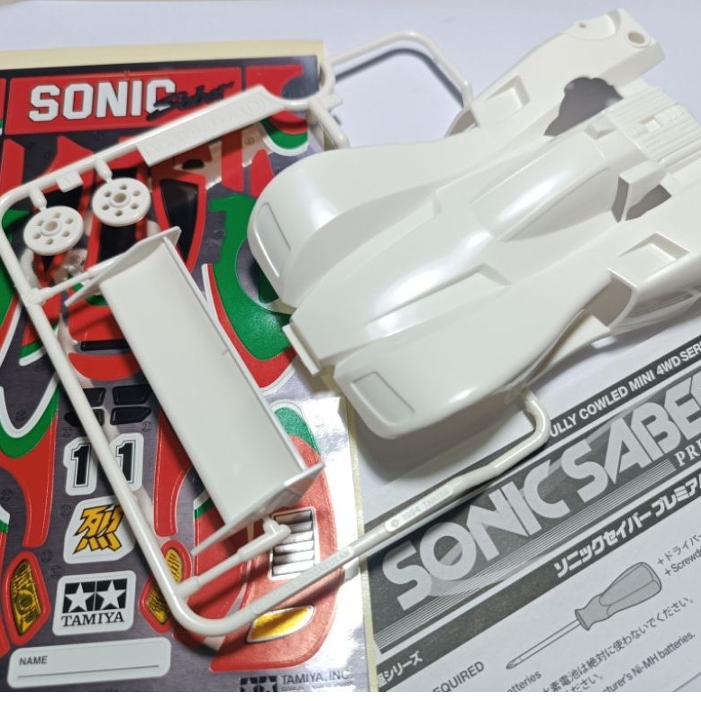 Body decal/sticker dus/box Sonic saber premium original tamiya