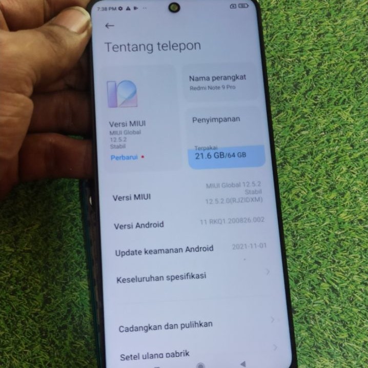LCD REDMI NOTE 9 PRO ORIGINAL COPOTAN NORMAL MINUS CAT NGELUPAS SEPERTI DI FOTO