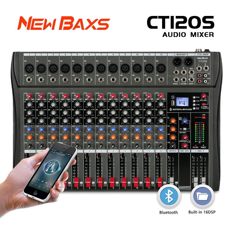 NEW BAXS CT120S audio mixer equalizer profesional cod CT120S 12-channel mendukung mixer audio blueto