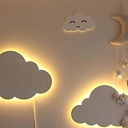 Lampu Tidur Awan Hiasan Dinding Aesthetic Barang Lucu Lampu Led Motif Awan Lampu Awan Kamar Tidur